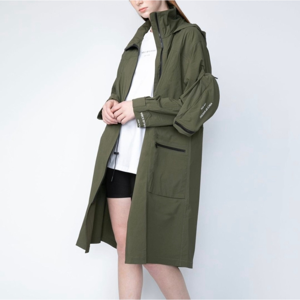 Voice Of Insiders Long Green Jacket Small Oversized Coat S Olive Green - Picture 7 of 13